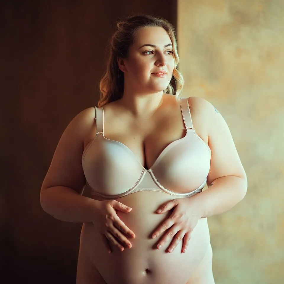 Bra size Calculator for Plus size woman wearing supportive bra