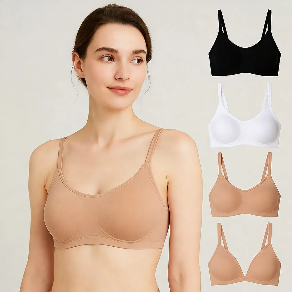 Woman wearing wireless comfort bra