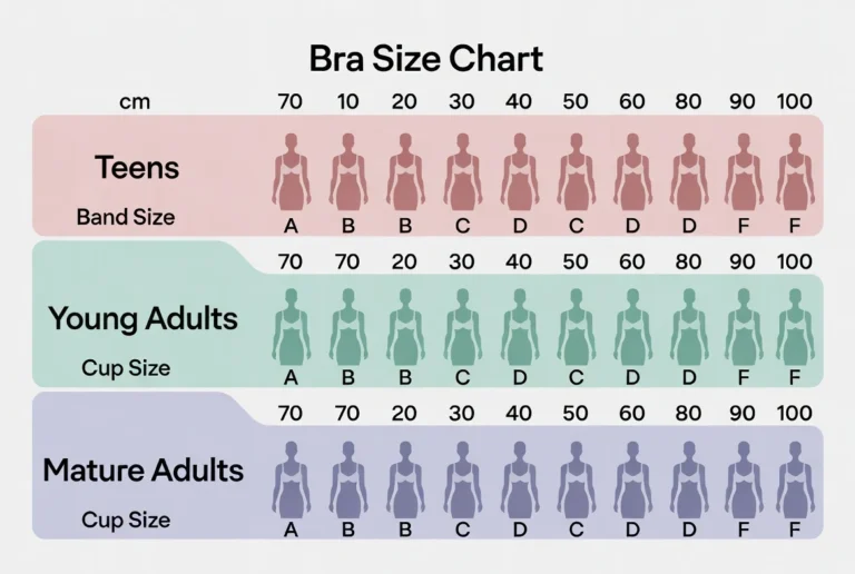 Bra Size Chart by Age with Pictures & Average Trends