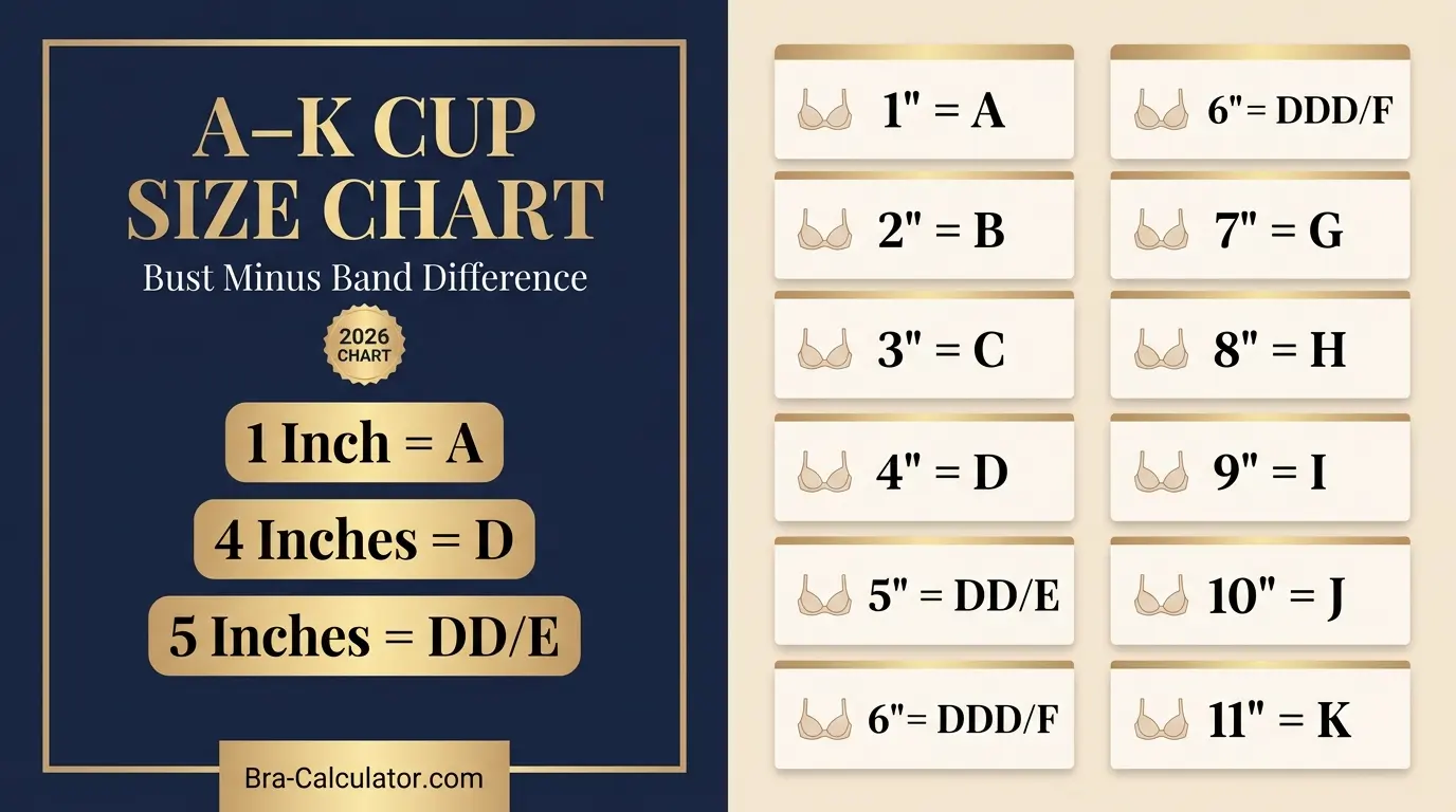 A-k bra cup size chart