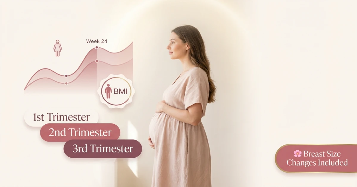 Pregnancy weight gain calculator hero infographic