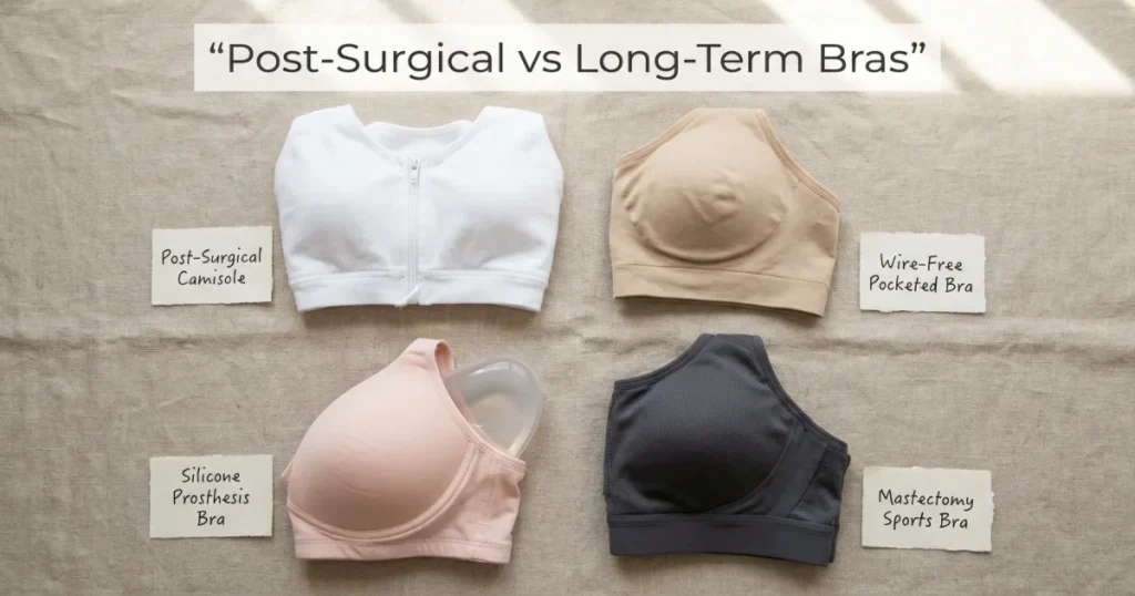 Comparison of post-surgical camisole, wire-free mastectomy bra and sports bra
