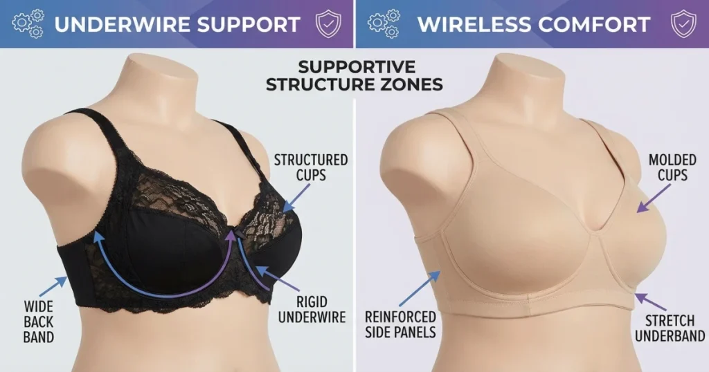 Correct vs incorrect band fit in plus size bras