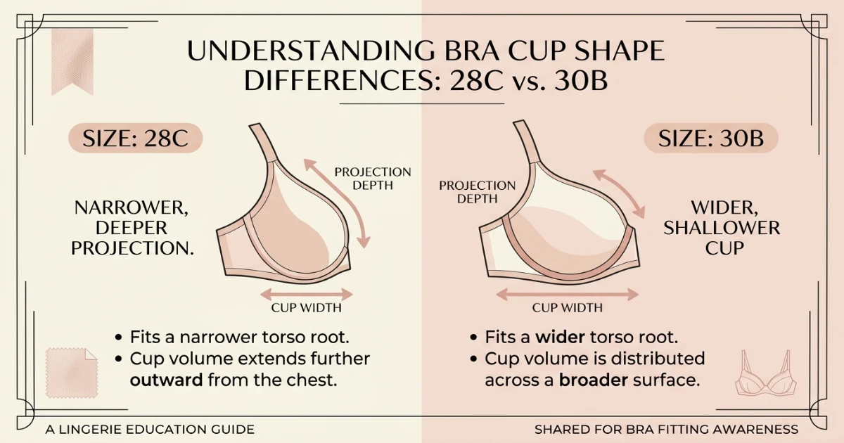 Bra fit problems illustration showing a band riding up and straps bearing too much weight