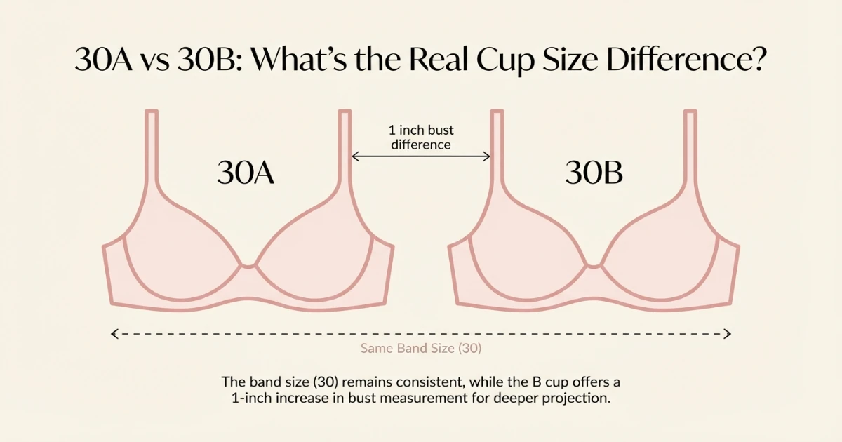 30A vs 30B bra size comparison
