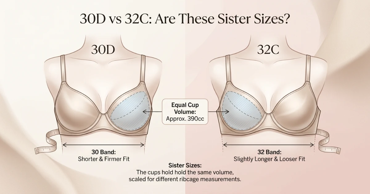 30D vs 32C Sister Size