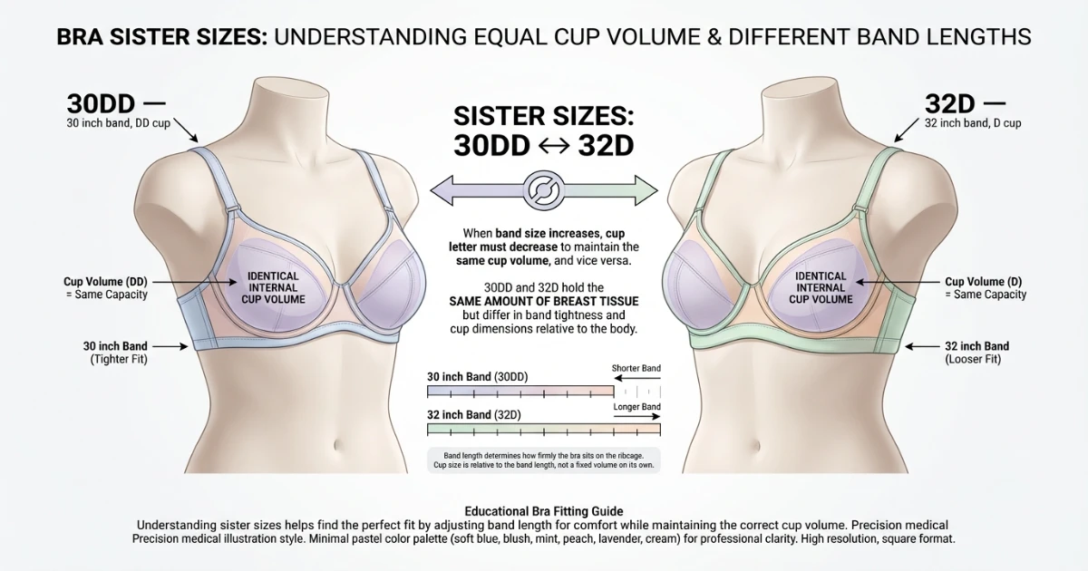 30DD vs 32D sister size