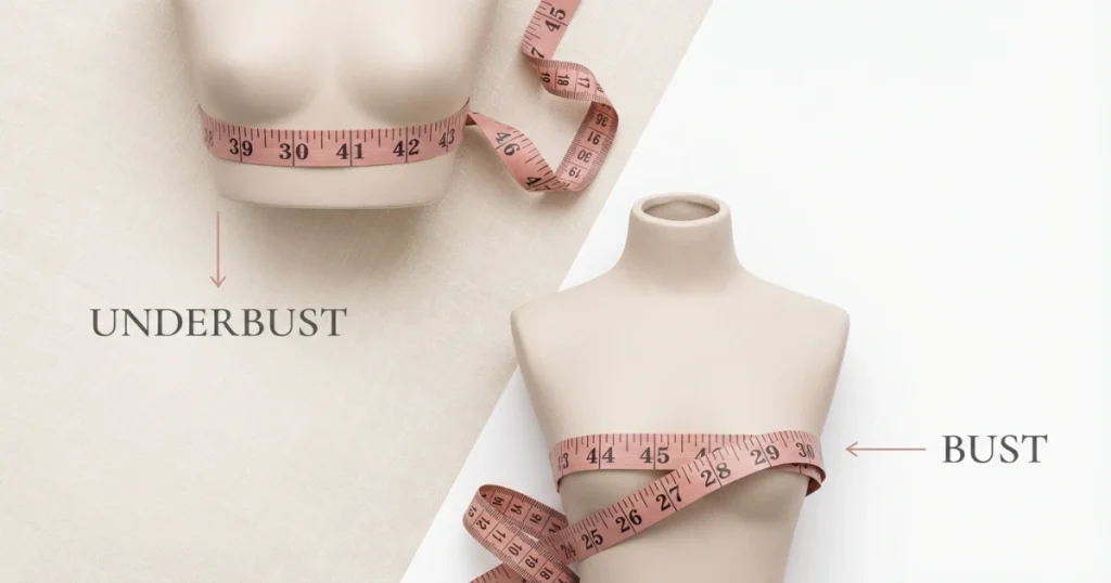 How to measure underbust and bust correctly during menopause bra sizing