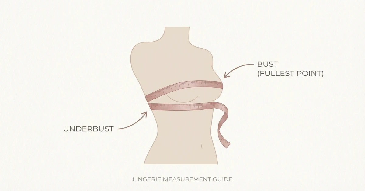 Diagram showing underbust and bust measurement points for 36C vs 36D bra sizing