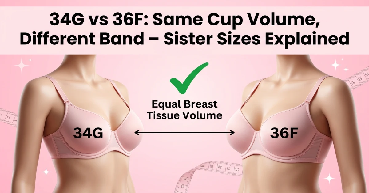 34G vs 36F: Are They Sister Sizes? Same Cup Volume Explained (2026)