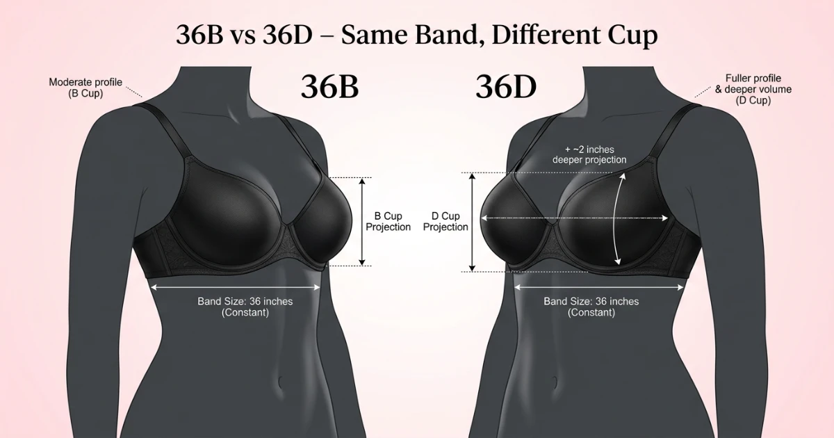 36B vs 36D: What Is the Difference? Same Band, Different Cup Explained