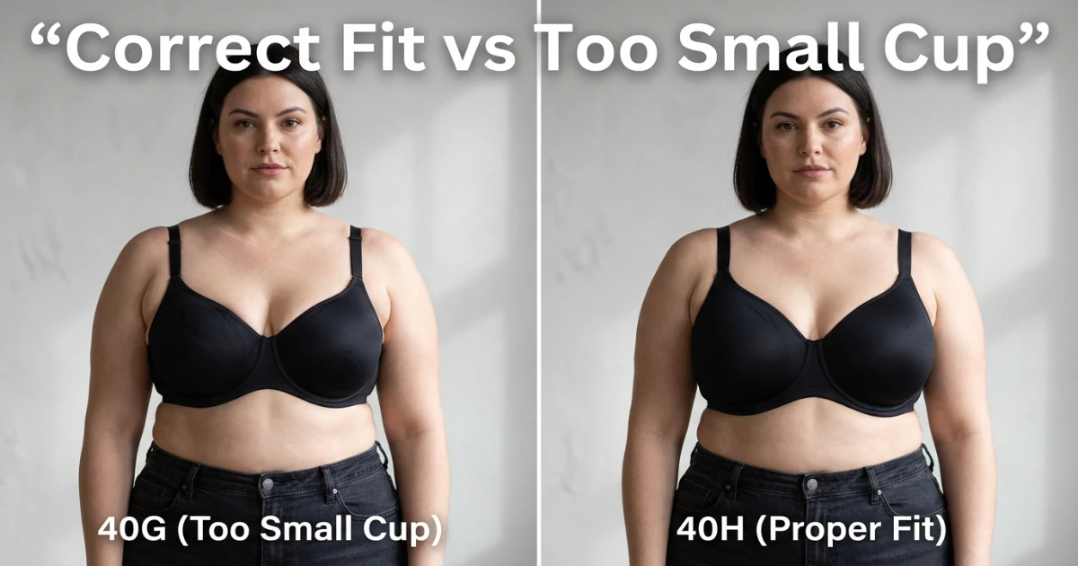 Fit comparison showing 40G versus 40H with emphasis on 4-hook band and reinforced construction