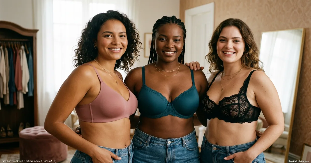 Brazilian lingerie styles from Hope Recco and Valisere showing correct Brazilian bra sizing and numbered cup coverage