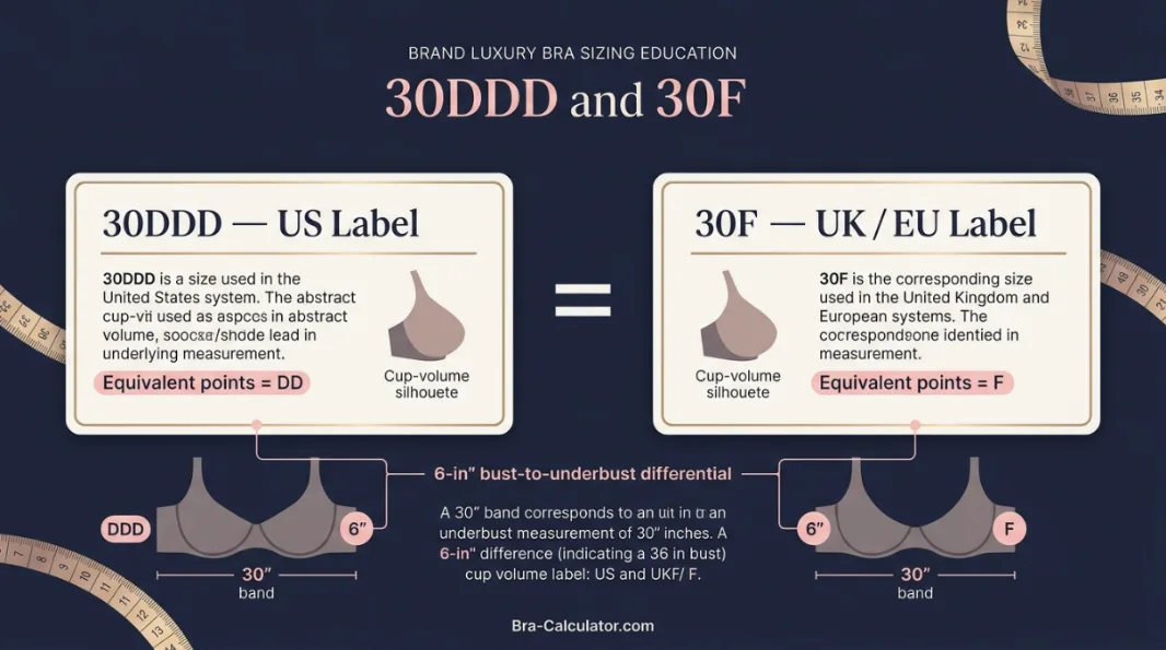 Cup sequence diagram showing US naming (D, DD, DDD) and UK naming (D, E, F) side by side β highlighting that US DDD and UK F are the same sixth cup in the sequence