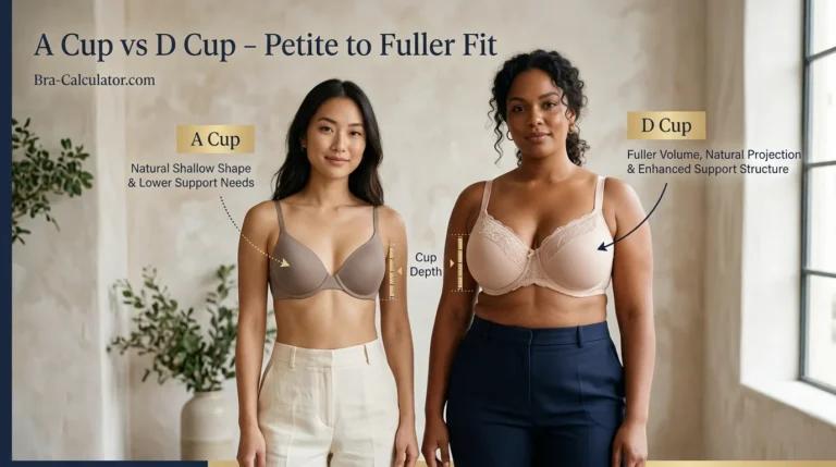 A Cup vs D Cup: Measurements, Fit, Volume & Sister Sizes