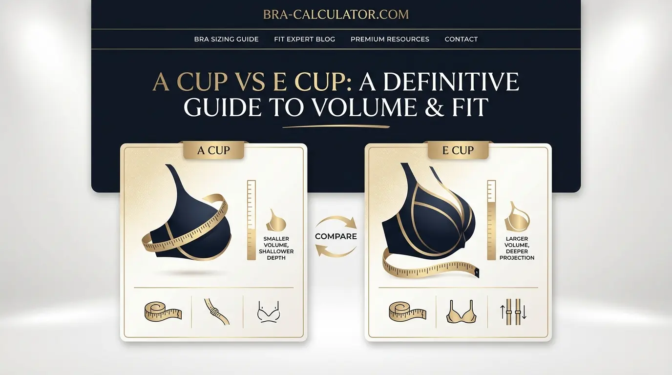 A Cup vs E Cup hero comparison graphic with dark navy and gold branding