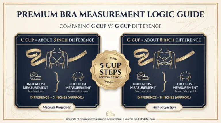 C Cup vs G Cup: Measurements, Fit, Volume & Sister Sizes