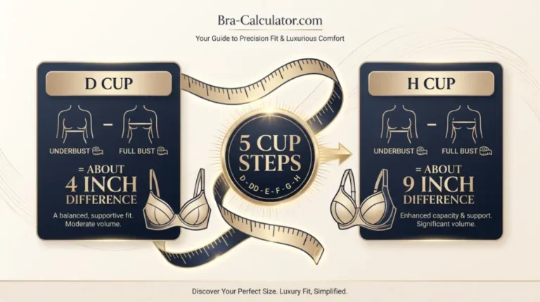 D Cup vs H Cup: Measurements, Fit, Volume & Sister Sizes