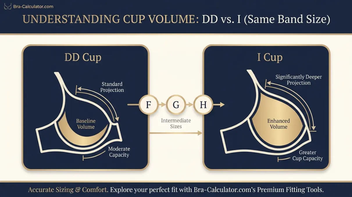 DD Cup vs I Cup same-band visual volume comparison infographic