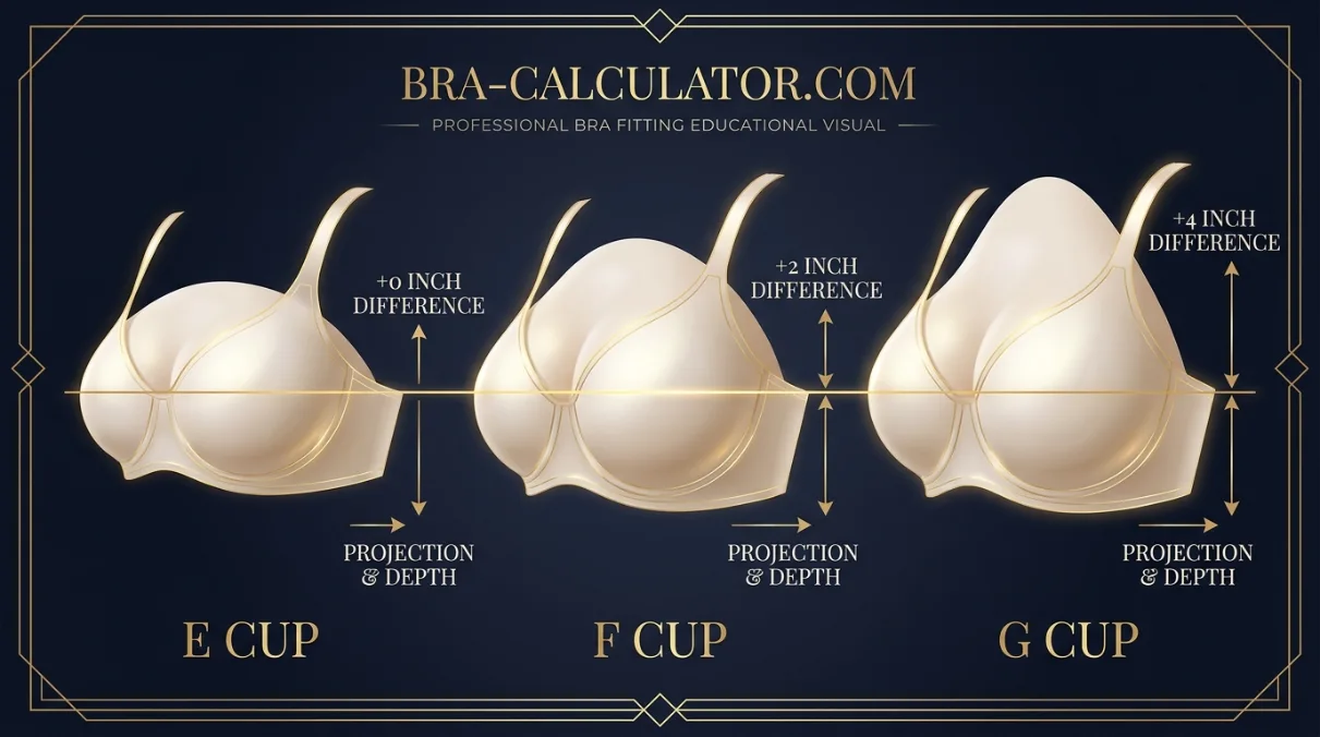 E Cup vs G Cup same-band visual volume comparison infographic