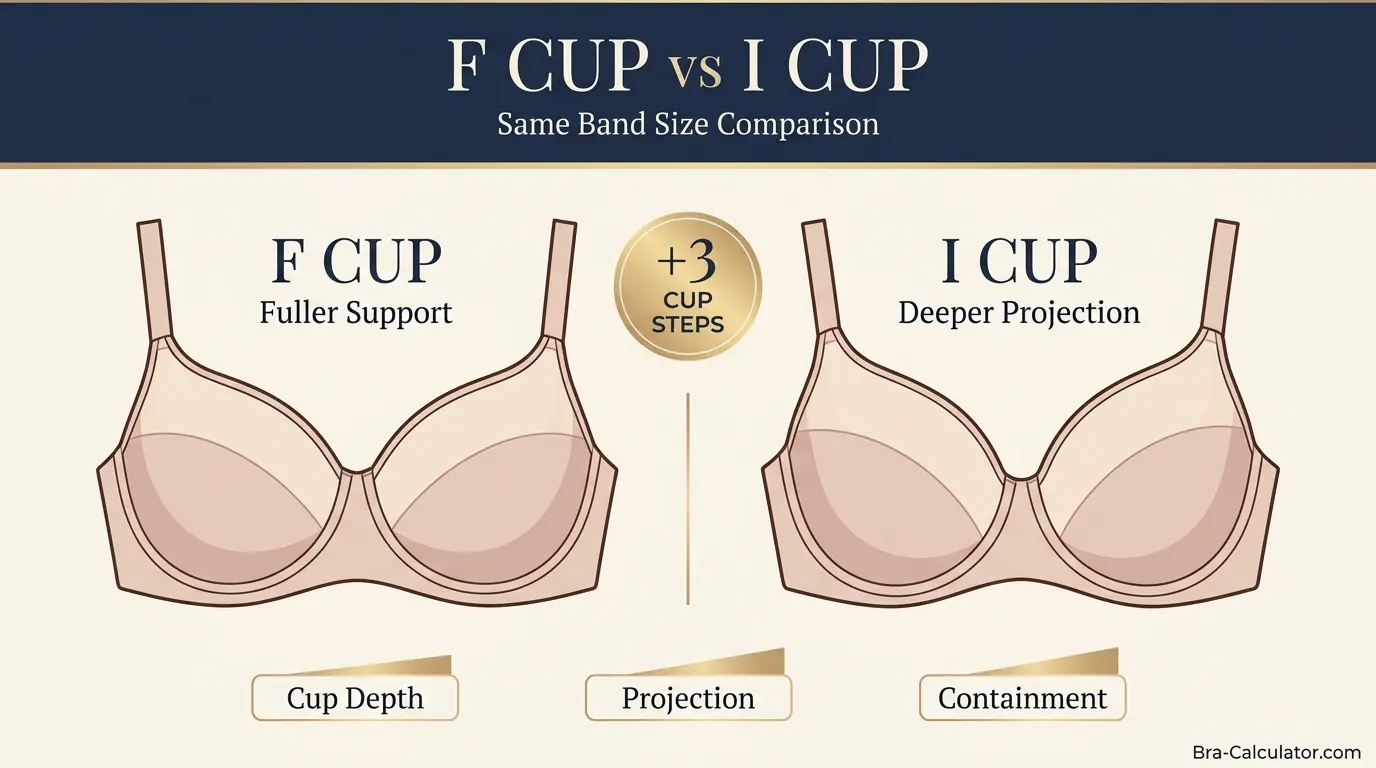 F Cup vs I Cup hero comparison graphic with dark navy and gold branding