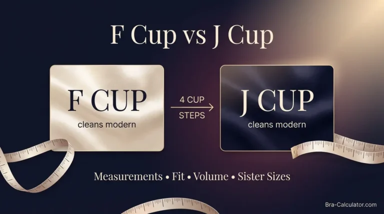F Cup vs J Cup: Measurements, Fit, Volume & Sister Sizes