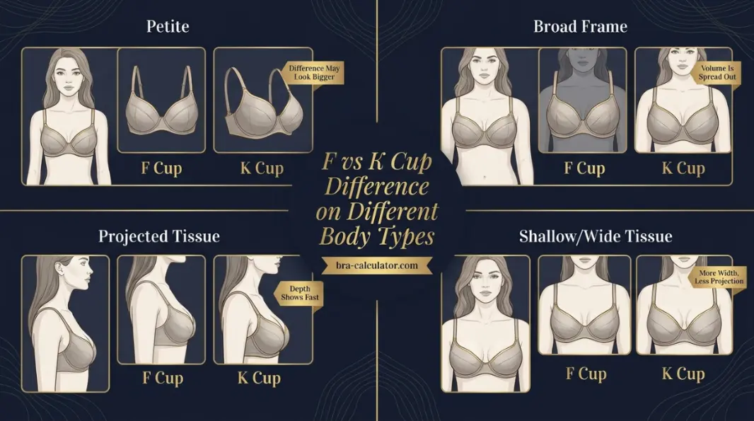 F Cup vs K Cup hero comparison graphic with dark navy and gold branding
