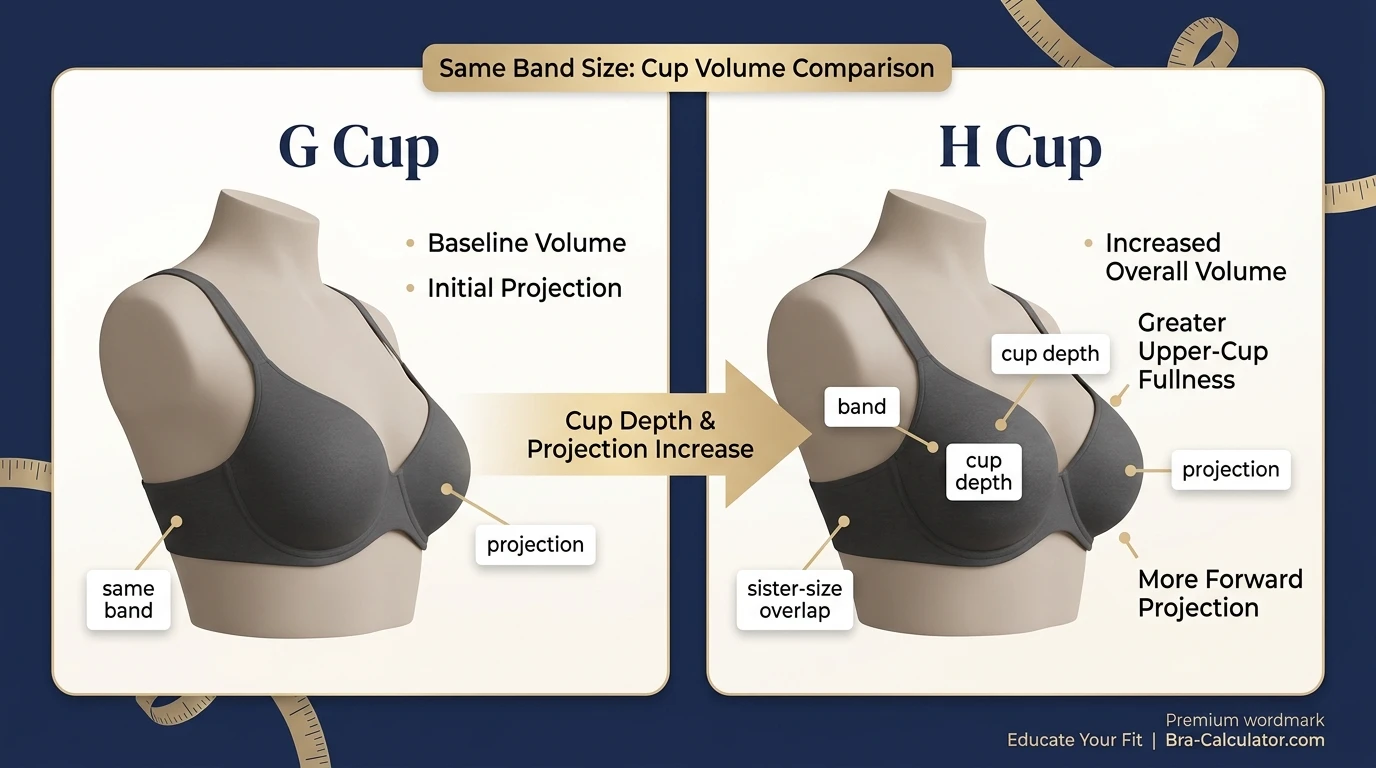 G Cup vs H Cup hero comparison graphic with dark navy and gold branding
