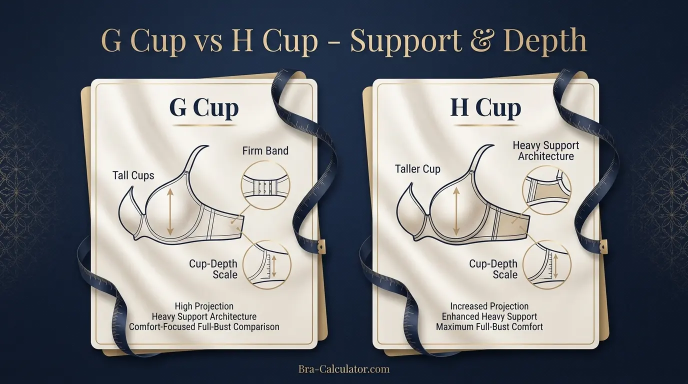 G Cup vs H Cup same-band visual volume comparison infographic