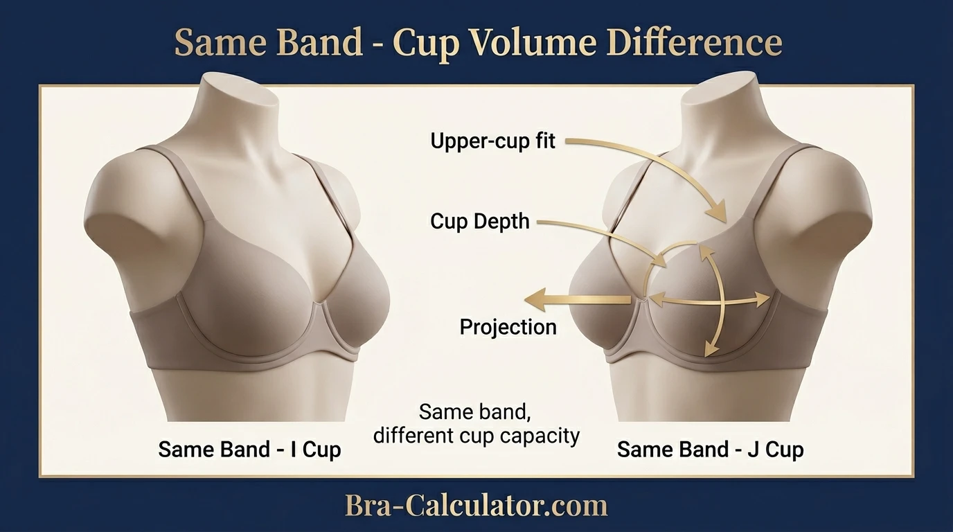 I Cup vs J Cup same-band visual volume comparison infographic