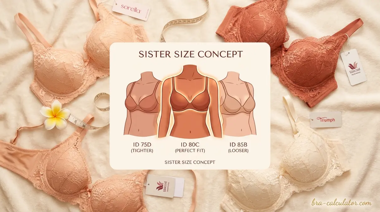 Indonesian bra styles from Sorella Wacoal Indonesia and Triumph Indonesia showing correct Indonesian EU bra sizing