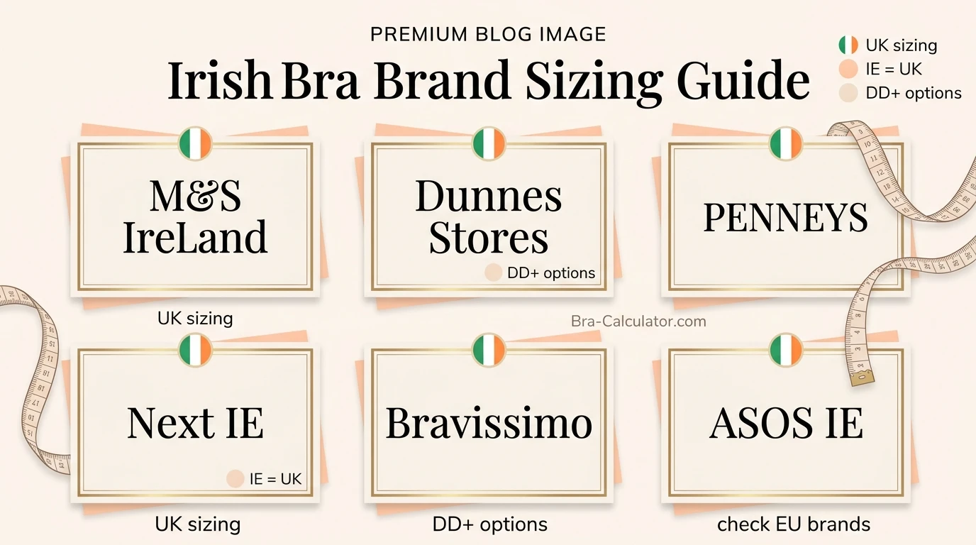 Irish bra styles from M&S Ireland Dunnes Stores and Penneys showing correct Irish UK bra sizing and cup coverage