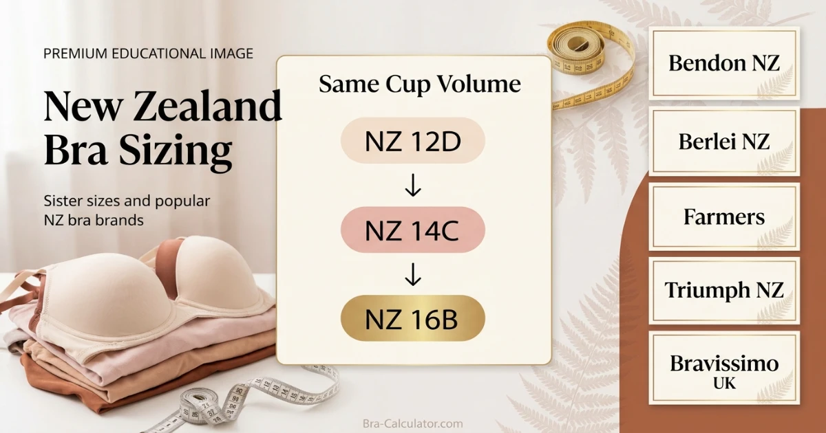 New Zealand bra styles from Bendon Berlei NZ and Farmers showing correct NZ bra sizing and cup coverage