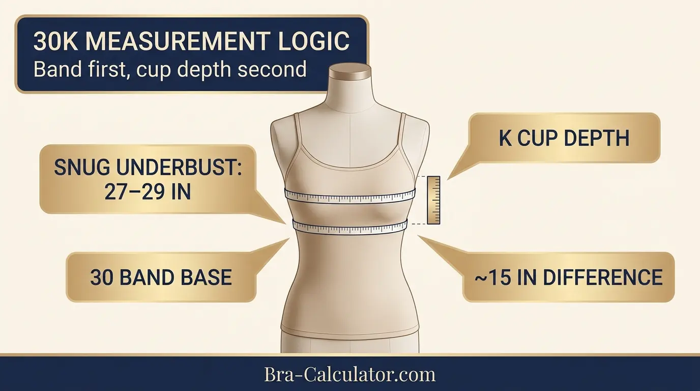 30K measurement logic with underbust full bust and cup difference explained