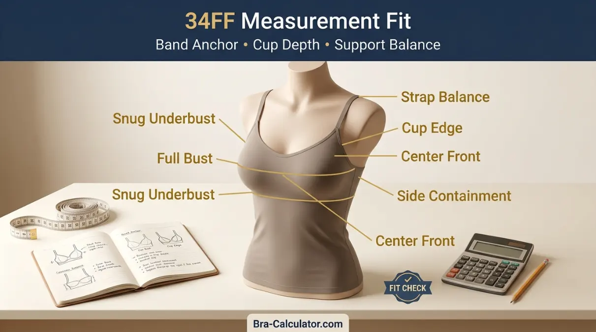 34FF sister sizes ladder showing tighter and looser band options