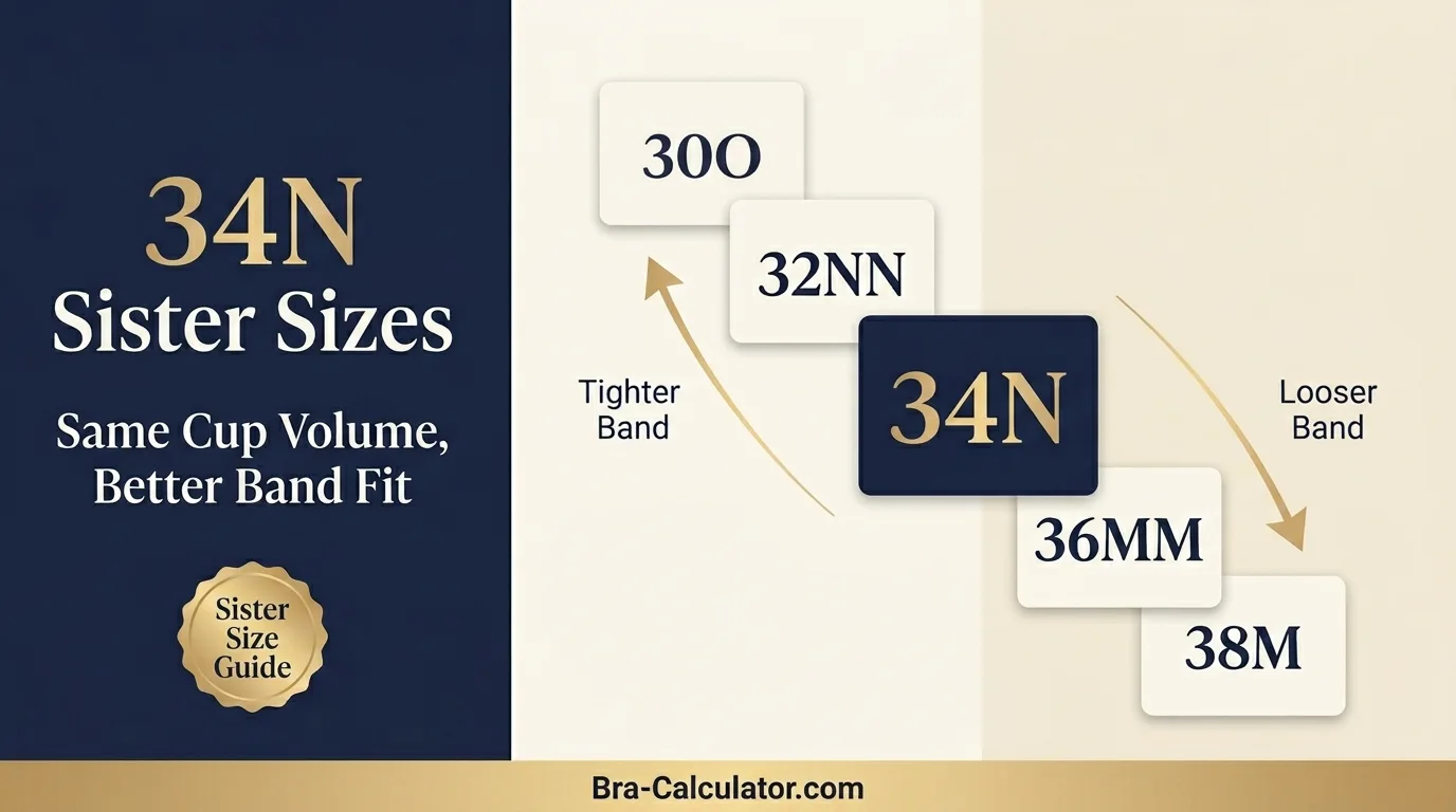 34N sister sizes ladder showing tighter and looser band options