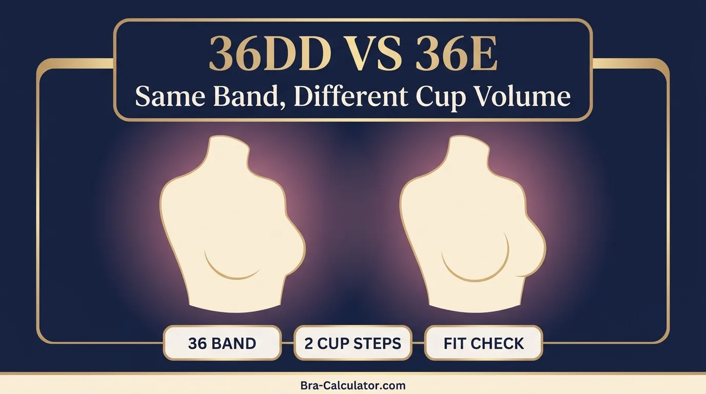 36DD vs 36E comparison hero graphic with premium navy and gold styling
