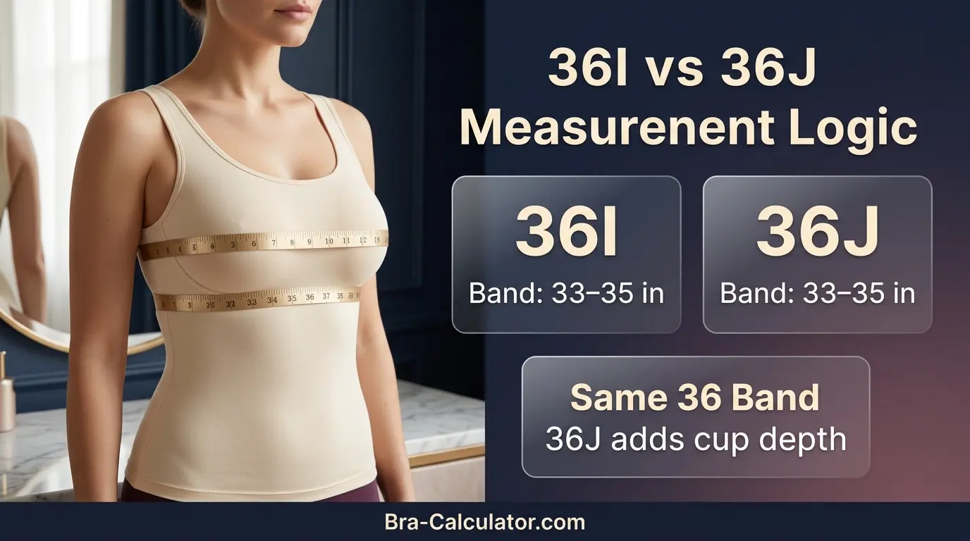36I vs 36J measurement logic diagram showing band starting point and cup-volume comparison