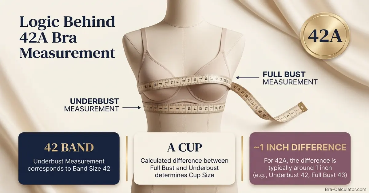 42A measurement logic with underbust full bust and cup difference explained