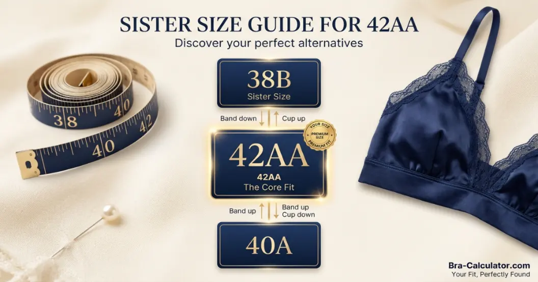 42AA sister size ladder showing nearby equivalent bra sizes
