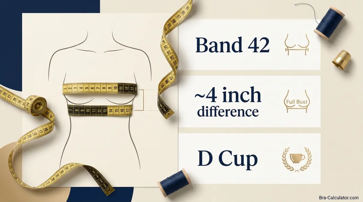 42D measurement logic with underbust full bust and cup difference explained