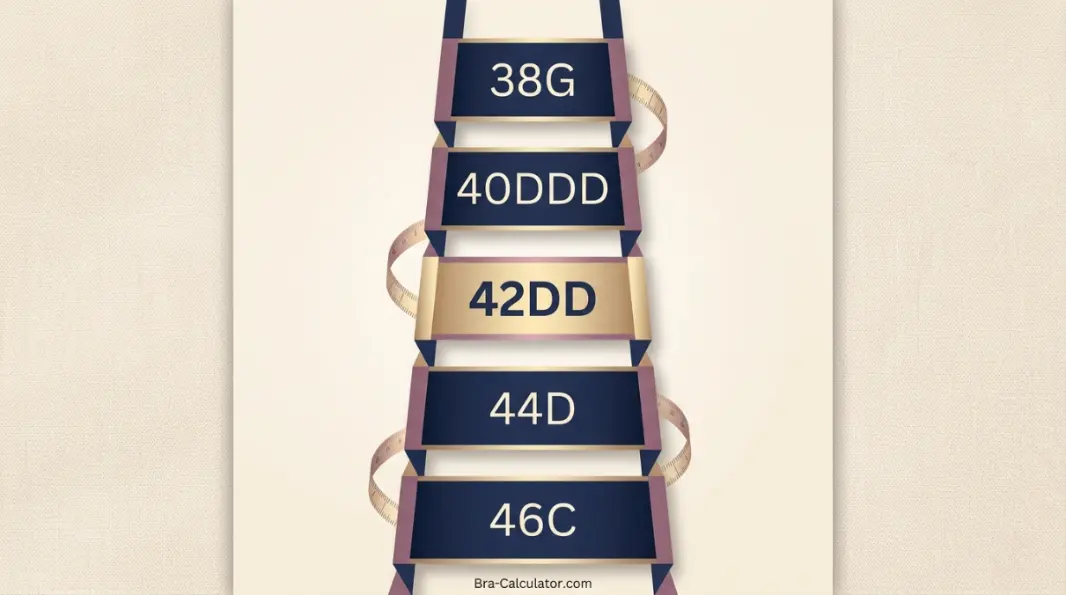 42DD sister size ladder showing nearby equivalent bra sizes