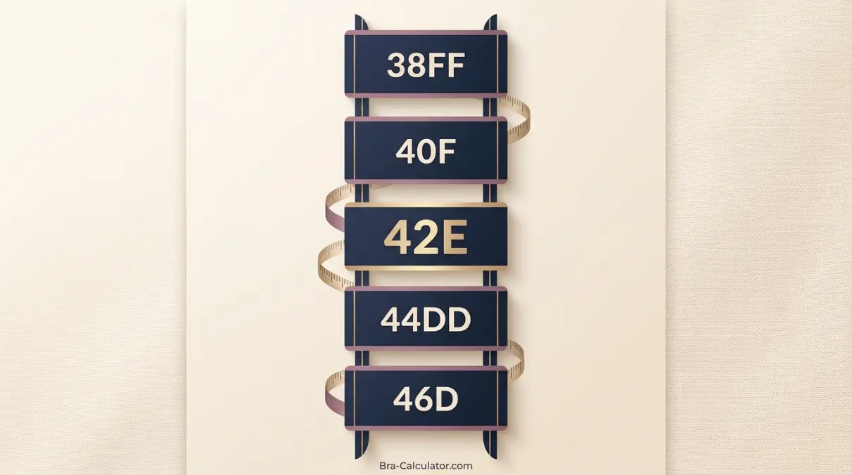 42E sister size ladder showing nearby equivalent bra sizes