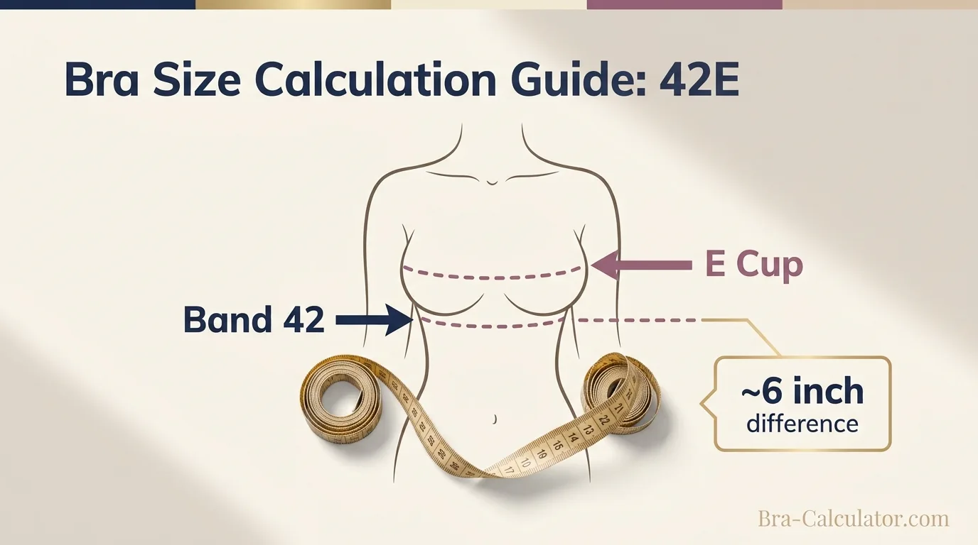 42E measurement logic with underbust full bust and cup difference explained