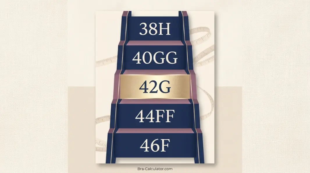 42G sister size ladder showing nearby equivalent bra sizes