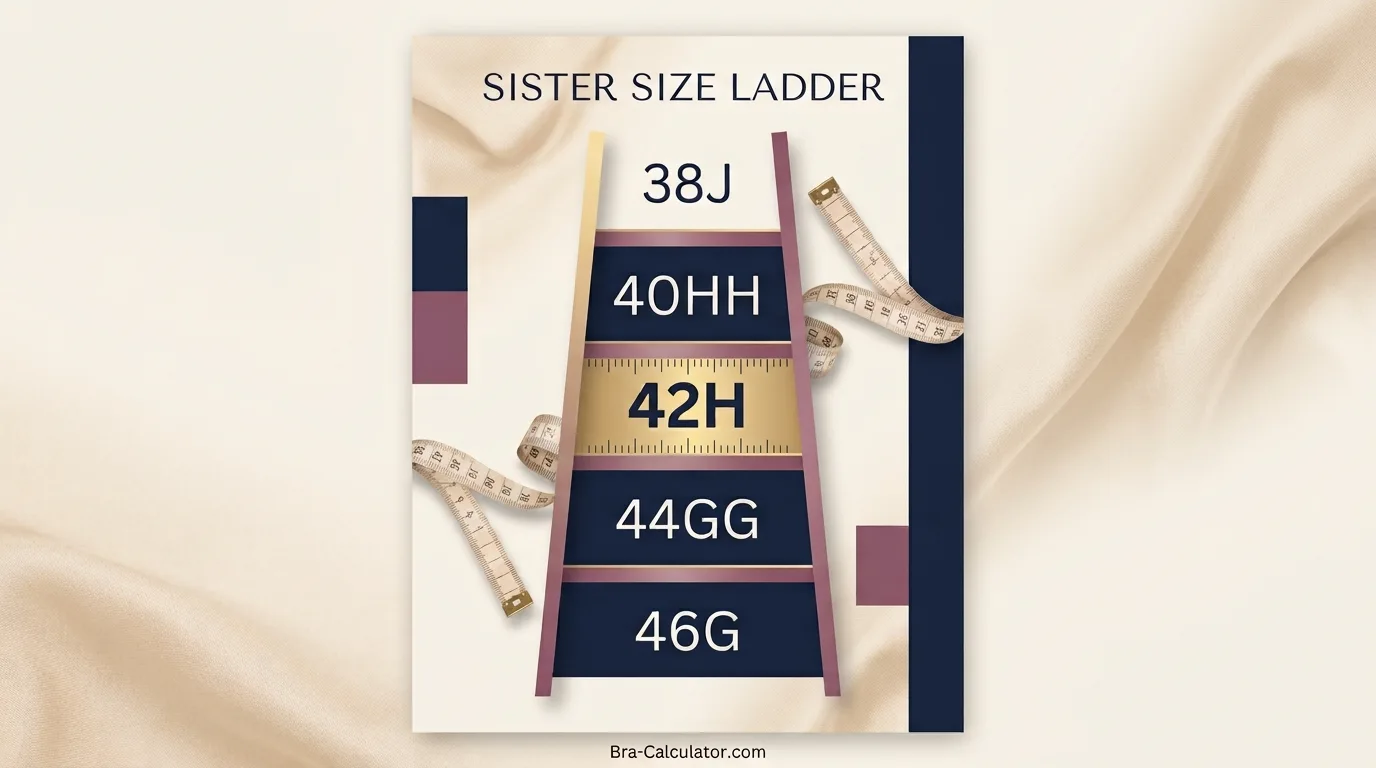 42H sister size ladder showing nearby equivalent bra sizes