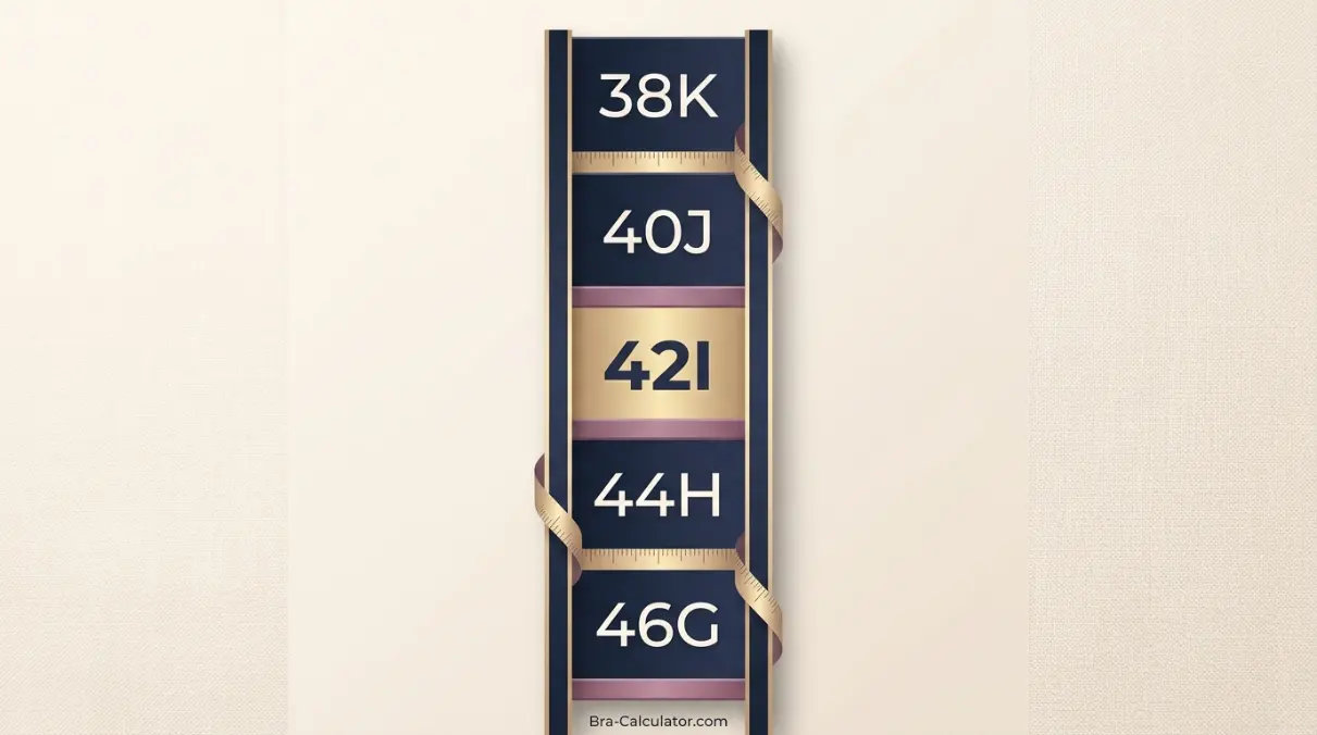 42I sister size ladder showing nearby equivalent bra sizes