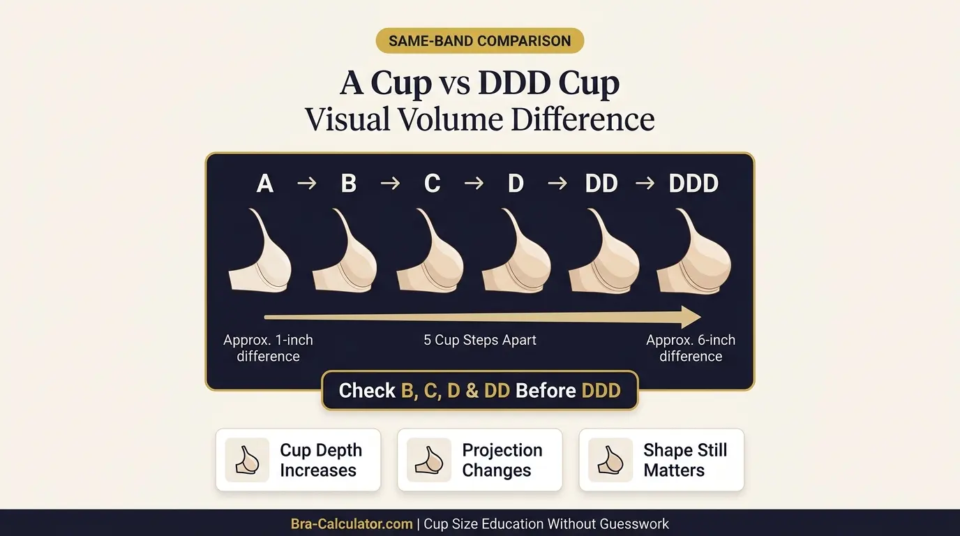 A Cup vs DDD Cup same-band visual volume comparison infographic