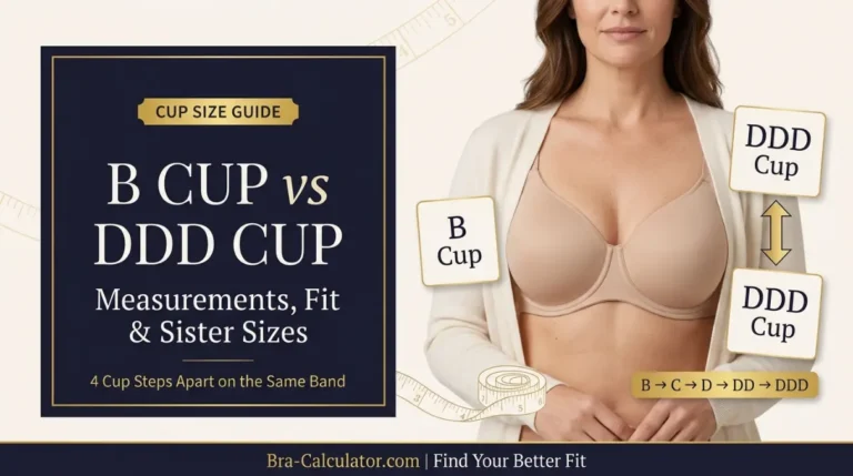 B Cup vs DDD Cup: Measurements, Fit, Volume & Sister Sizes