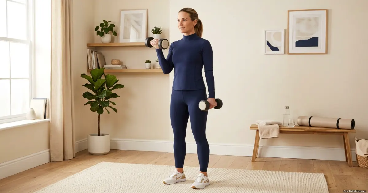 Woman strength training — upper body muscle can shift body shape toward inverted triangle